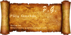 Pály Gusztáv névjegykártya